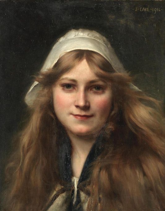 Tête de jeune fille - Jules-Cyrille Cavé - Reproductions de tableaux et peintures haut de gamme