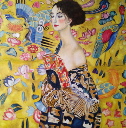 La dame à l'éventail - Gustav Klimt - Reproductions de tableaux et peintures haut de gamme