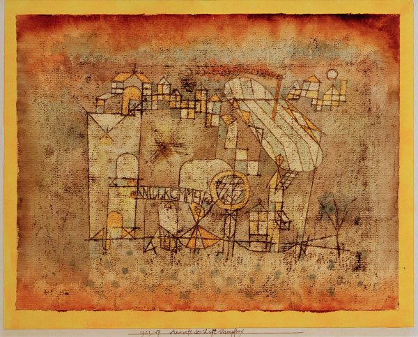 Arrivée du bateau à vapeur aérien - Paul Klee - Reproductions de tableaux et peintures haut de gamme