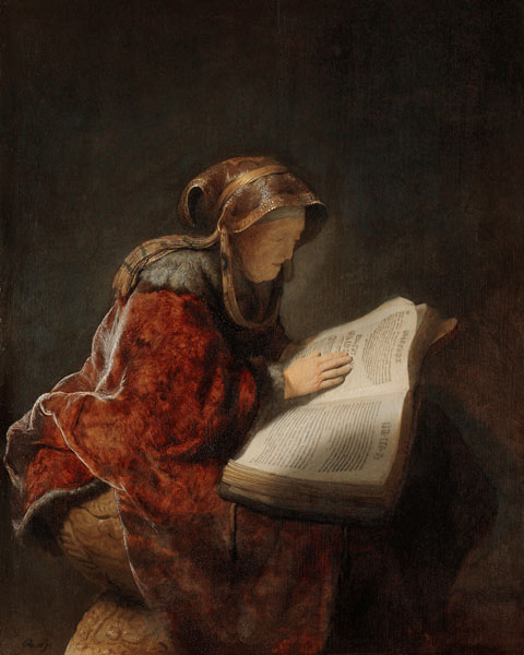 Anna la prophétesse - Rembrandt van Rijn - Reproductions de tableaux et peintures haut de gamme