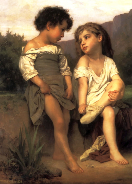 Au bord du ruisseau - William Bouguereau - Reproductions de tableaux et peintures haut de gamme