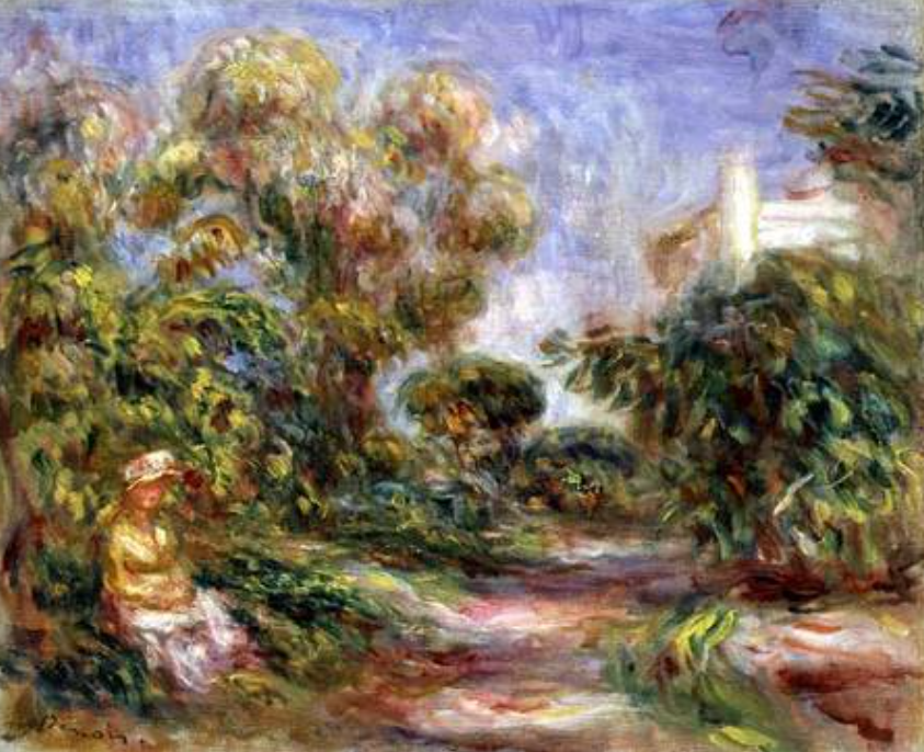 Femme dan un paysage - Pierre-Auguste Renoir - Reproductions de tableaux et peintures haut de gamme