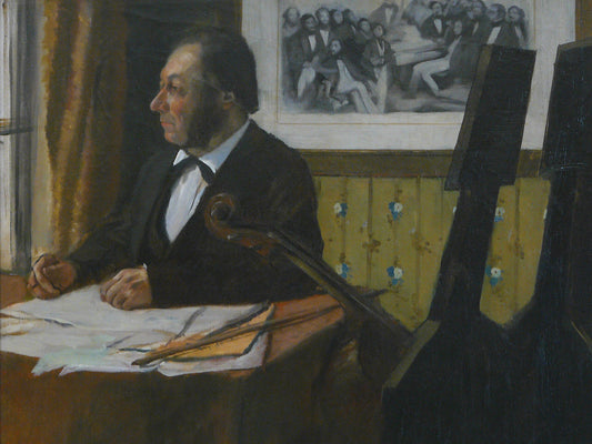 Louis-Marie Pilet, violoncelliste de l'orchestre de l'Opéra de Paris - Edgar Degas - Reproductions de tableaux et peintures haut de gamme