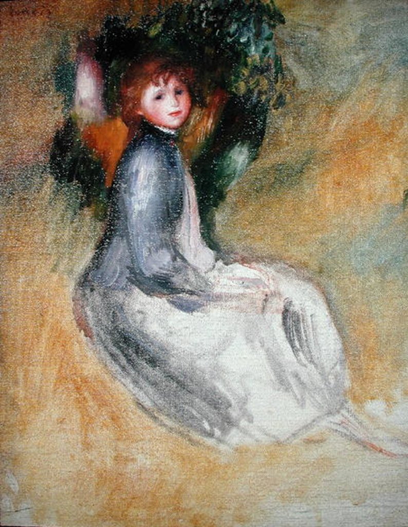 Jeune fille assise - Pierre-Auguste Renoir - Reproductions de tableaux et peintures haut de gamme