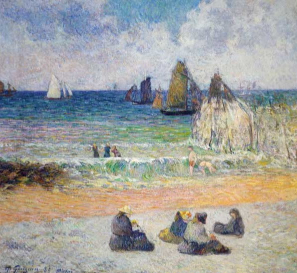 La plage à Dieppe - Paul Gauguin - Reproductions de tableaux et peintures haut de gamme