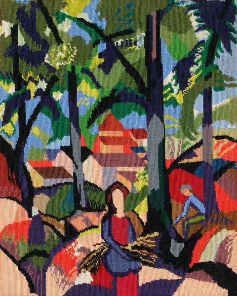 Fille ramassant des broussailles - August Macke - Reproductions de tableaux et peintures haut de gamme