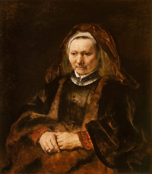 Portrait d'une femme âgée - Rembrandt van Rijn - Reproductions de tableaux et peintures haut de gamme