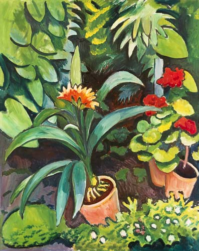 Fleurs dans le jardin - August Macke - Reproductions de tableaux et peintures haut de gamme