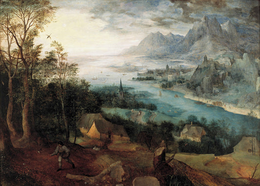 Paysage fluvial avec la parabole du semeur - Pieter Brueghel l'Ancien - Reproductions de tableaux et peintures haut de gamme