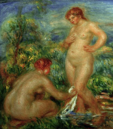 Deux baigneurs - Pierre-Auguste Renoir - Reproductions de tableaux et peintures haut de gamme