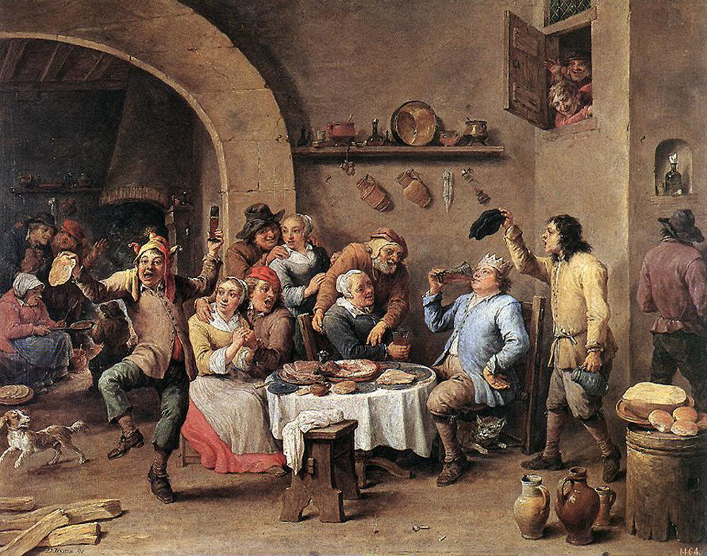 Carnaval : "Le roi boit" - David The Younger Teniers - Reproductions de tableaux et peintures haut de gamme