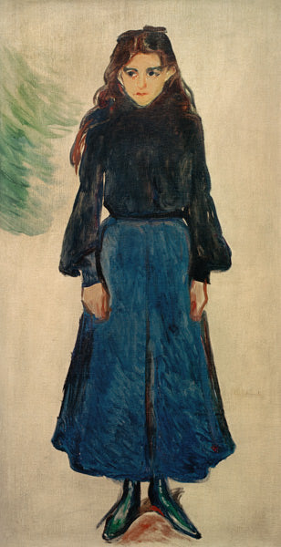 La fille triste (La fille bleue) - Edvard Munch - Reproductions de tableaux et peintures haut de gamme