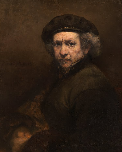 Autoportrait avec béret et col droit - Rembrandt van Rijn - Reproductions de tableaux et peintures haut de gamme