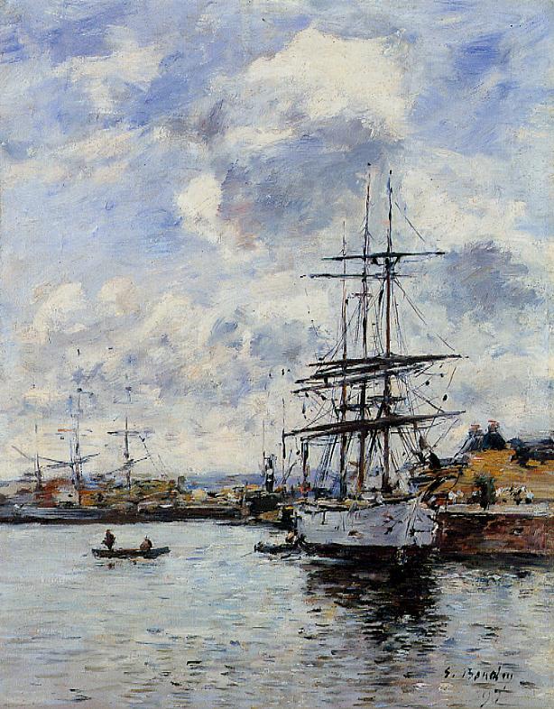 Deauville, le port de pêche - Eugène Boudin - Reproductions de tableaux et peintures haut de gamme