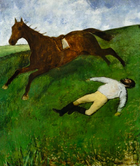 Le Jockey tombé - Edgar Degas - Reproductions de tableaux et peintures haut de gamme