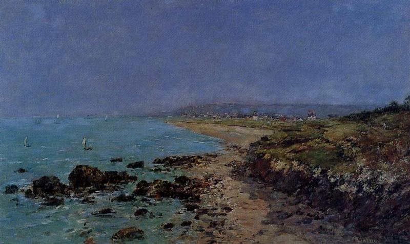 Douarnenez, le rivage et la baie - Eugène Boudin - Reproductions de tableaux et peintures haut de gamme