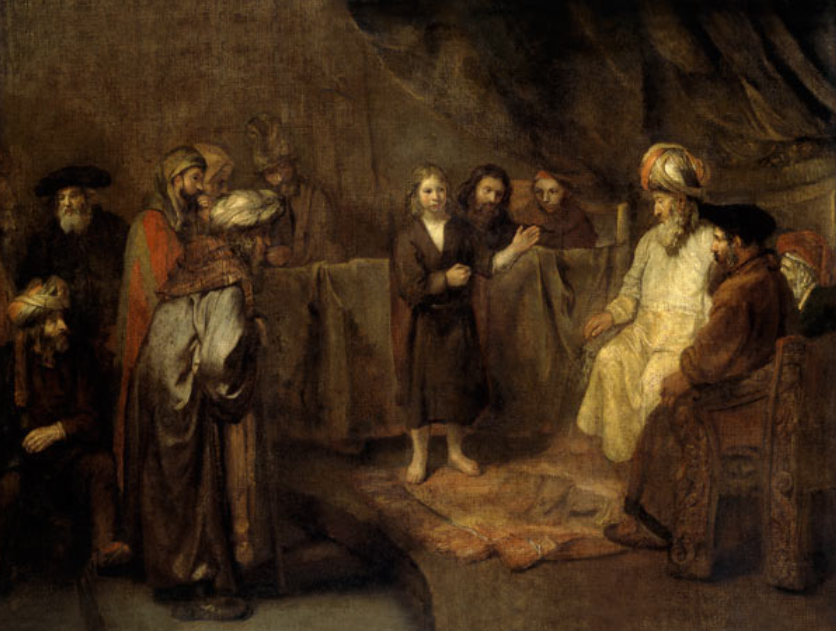 Jésus, âgé de douze ans, devant les scribes - Rembrandt van Rijn - Reproductions de tableaux et peintures haut de gamme