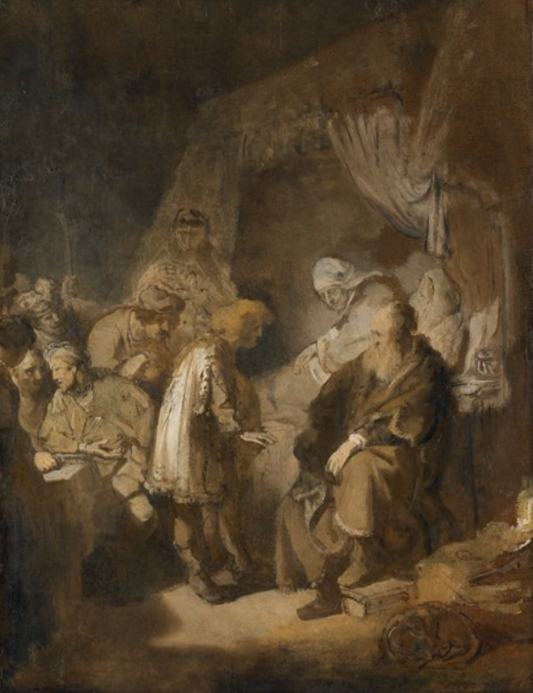 Joseph raconte ses rêves à ses parents et à ses frères - Rembrandt van Rijn - Reproductions de tableaux et peintures haut de gamme