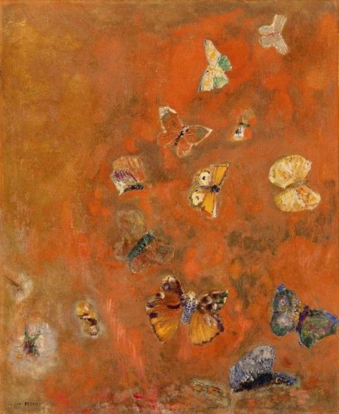 Evocation des papillons - Odilon redon - Reproductions de tableaux et peintures haut de gamme