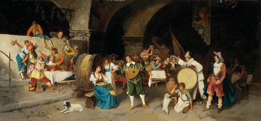 La fête à la Taverne - Luis Ricardo Falero - Reproductions de tableaux et peintures haut de gamme