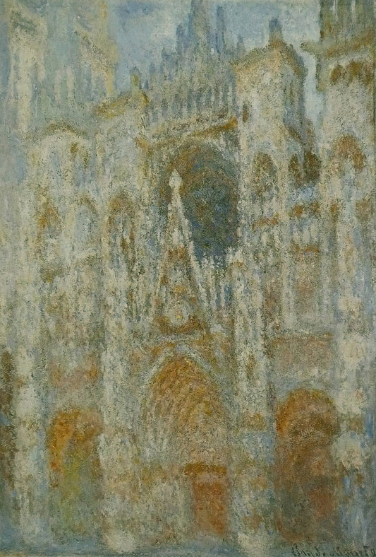 La Cathédrale de Rouen. Le portail, soleil matinal ; harmonie bleue (W1355) - Claude Monet - Reproductions de tableaux et peintures haut de gamme