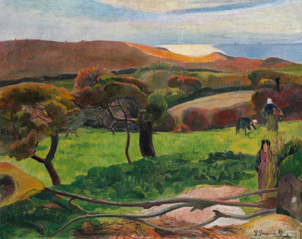 Champs près de la mer - Paul Gauguin - Reproductions de tableaux et peintures haut de gamme