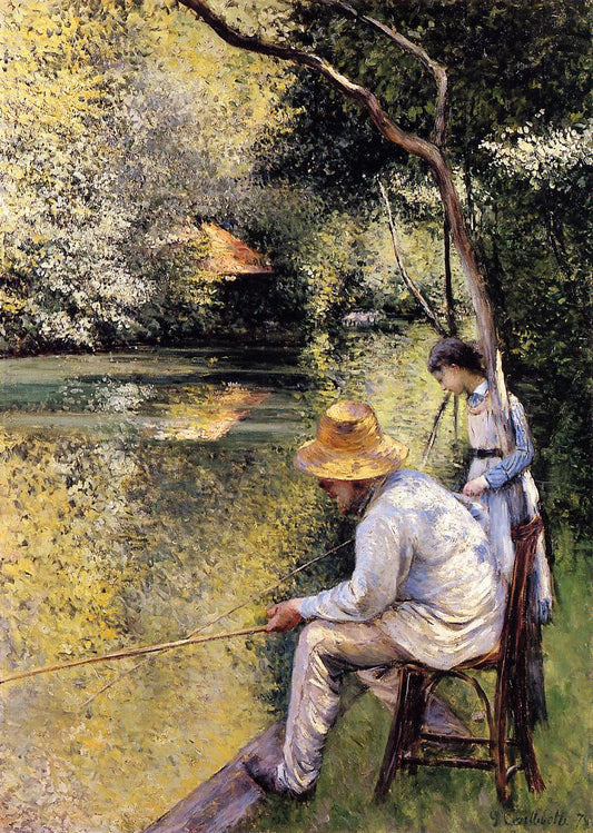 Pêche à la ligne - Caillebotte - Reproductions de tableaux et peintures haut de gamme