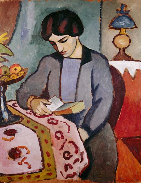 Femme de l'artiste (étude concernant un portrait) - August Macke - Reproductions de tableaux et peintures haut de gamme