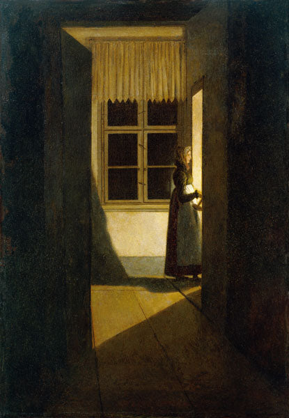 Femme avec la lanterne - Caspar David Friedrich - Reproductions de tableaux et peintures haut de gamme