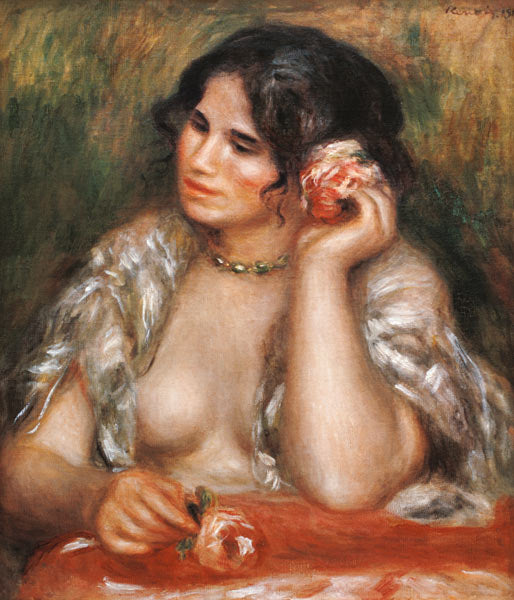 Gabrielle à la rose - Pierre-Auguste Renoir - Reproductions de tableaux et peintures haut de gamme