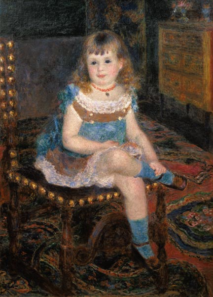 Georgette Charpentier étant assis - Pierre-Auguste Renoir - Reproductions de tableaux et peintures haut de gamme