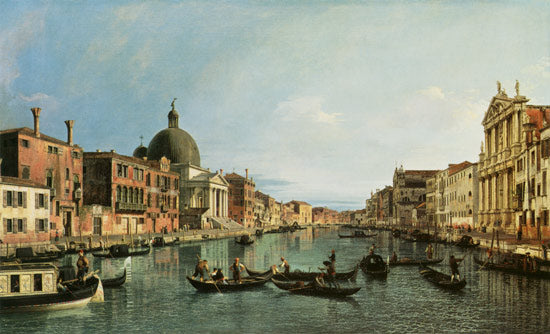 Grand Canal : vue du Sud-Ouest depuis la Chiesa degli Scalzi tonne Fondamenta della Crose le - Canal Giovanni Antonio - Reproductions de tableaux et peintures haut de gamme