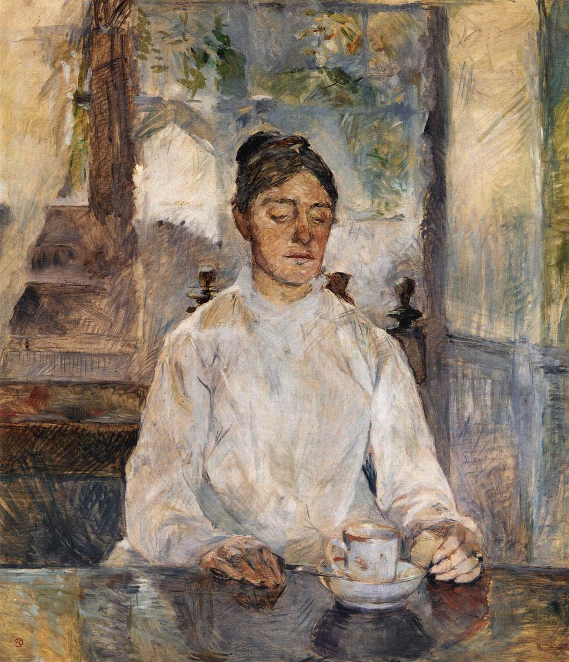 Mère au petit-déjeuner - Toulouse Lautrec - Reproductions de tableaux et peintures haut de gamme