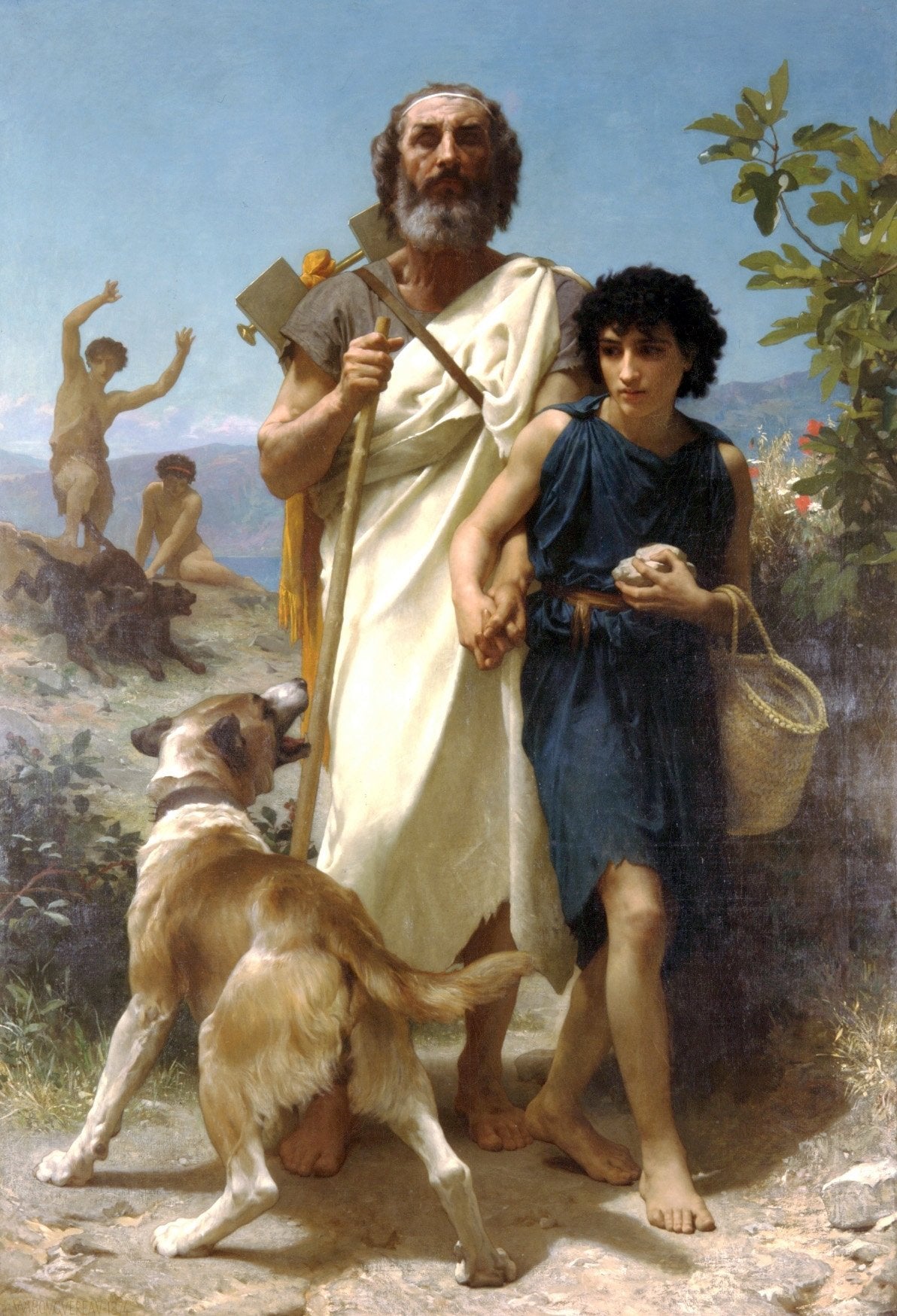 Homère et son guide - William Bouguereau - Reproductions de tableaux et peintures haut de gamme