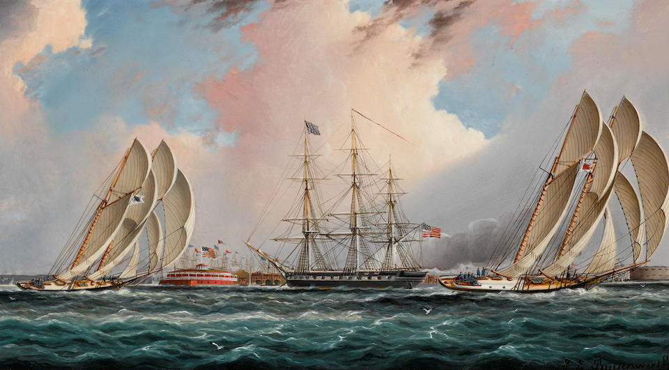 Régate du port de New York - James E. Buttersworth - Reproductions de tableaux et peintures haut de gamme