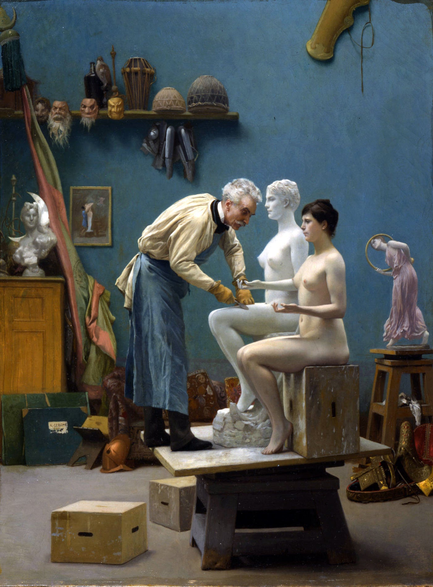 L'artiste sculptant le Tanagra - Jean-Léon Gérôme - Reproductions de tableaux et peintures haut de gamme