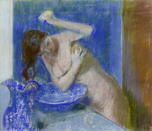 Jeune femme à leur toilette - Edgar Degas - Reproductions de tableaux et peintures haut de gamme