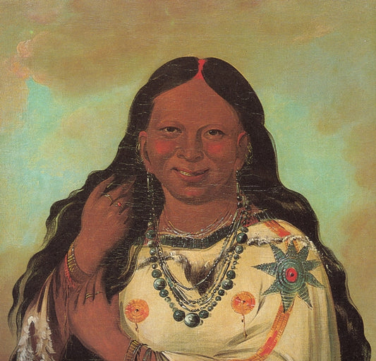 Kei-a-gis-gis, a woman of the Plains Ojibwa - George Catlin - Reproductions de tableaux et peintures haut de gamme