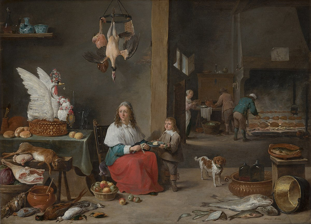 Cuisine - David The Younger Teniers - Reproductions de tableaux et peintures haut de gamme