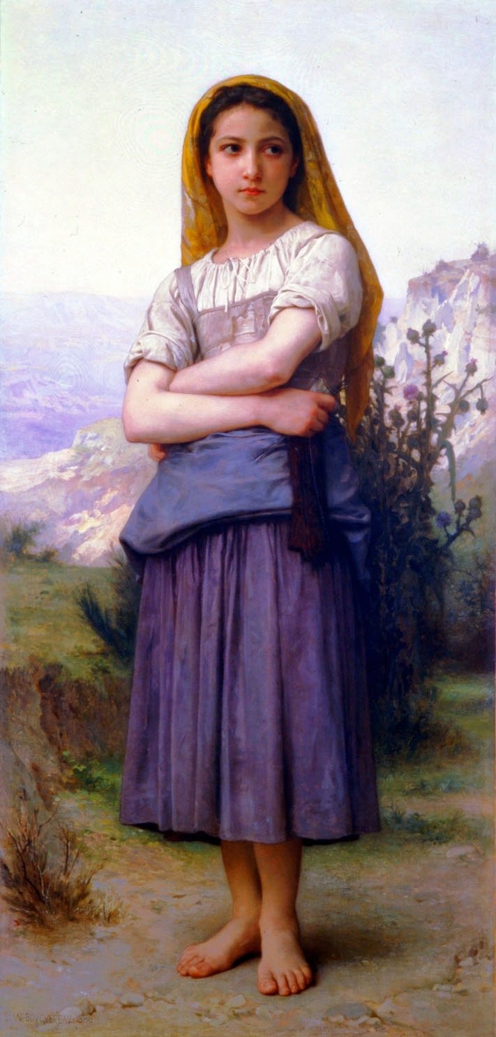 Machine à tricoter - William Bouguereau - Reproductions de tableaux et peintures haut de gamme