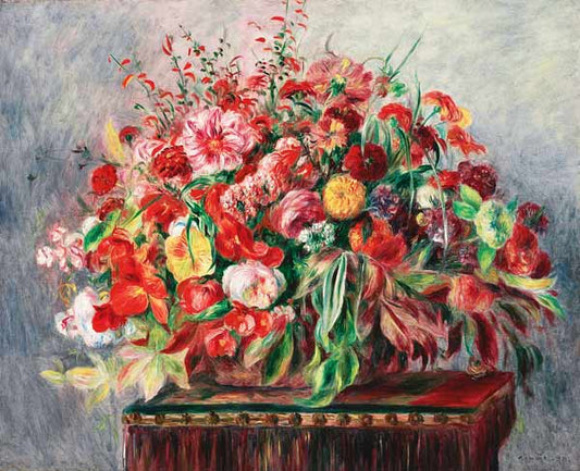 Panier avec des fleurs - Pierre-Auguste Renoir - Reproductions de tableaux et peintures haut de gamme