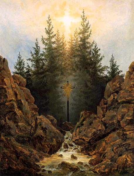 Croix dans la forêt - Caspar David Friedrich - Reproductions de tableaux et peintures haut de gamme