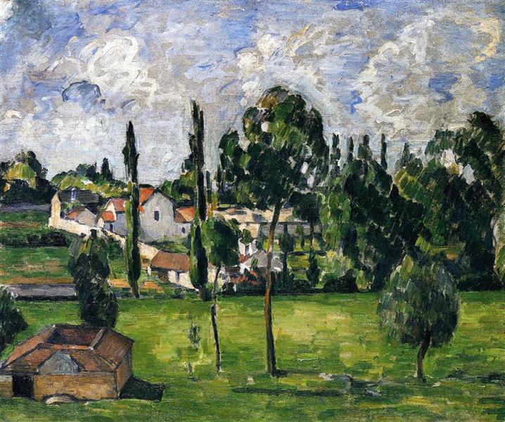 Paysage avec ligne d'eau, c.1879 - Paul Cézanne - Reproductions de tableaux et peintures haut de gamme