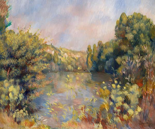 Paysage du bord du lac - Pierre-Auguste Renoir - Reproductions de tableaux et peintures haut de gamme