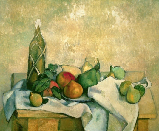 Nature morte avec une bouteille de liqueur - Paul Cézanne - Reproductions de tableaux et peintures haut de gamme