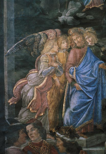 La purification du lépreux et la tentation du Christ, de la chapelle Sixtine : détail du Chris - Sandro Botticelli - Reproductions de tableaux et peintures haut de gamme