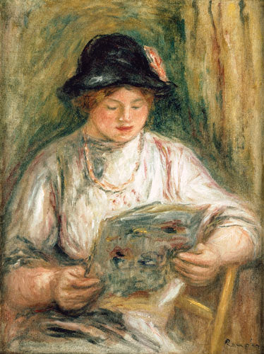 Femme lisant - Pierre-Auguste Renoir - Reproductions de tableaux et peintures haut de gamme