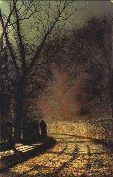 Amoureux dans un bois - John atkinson grimshaw - Reproductions de tableaux et peintures haut de gamme