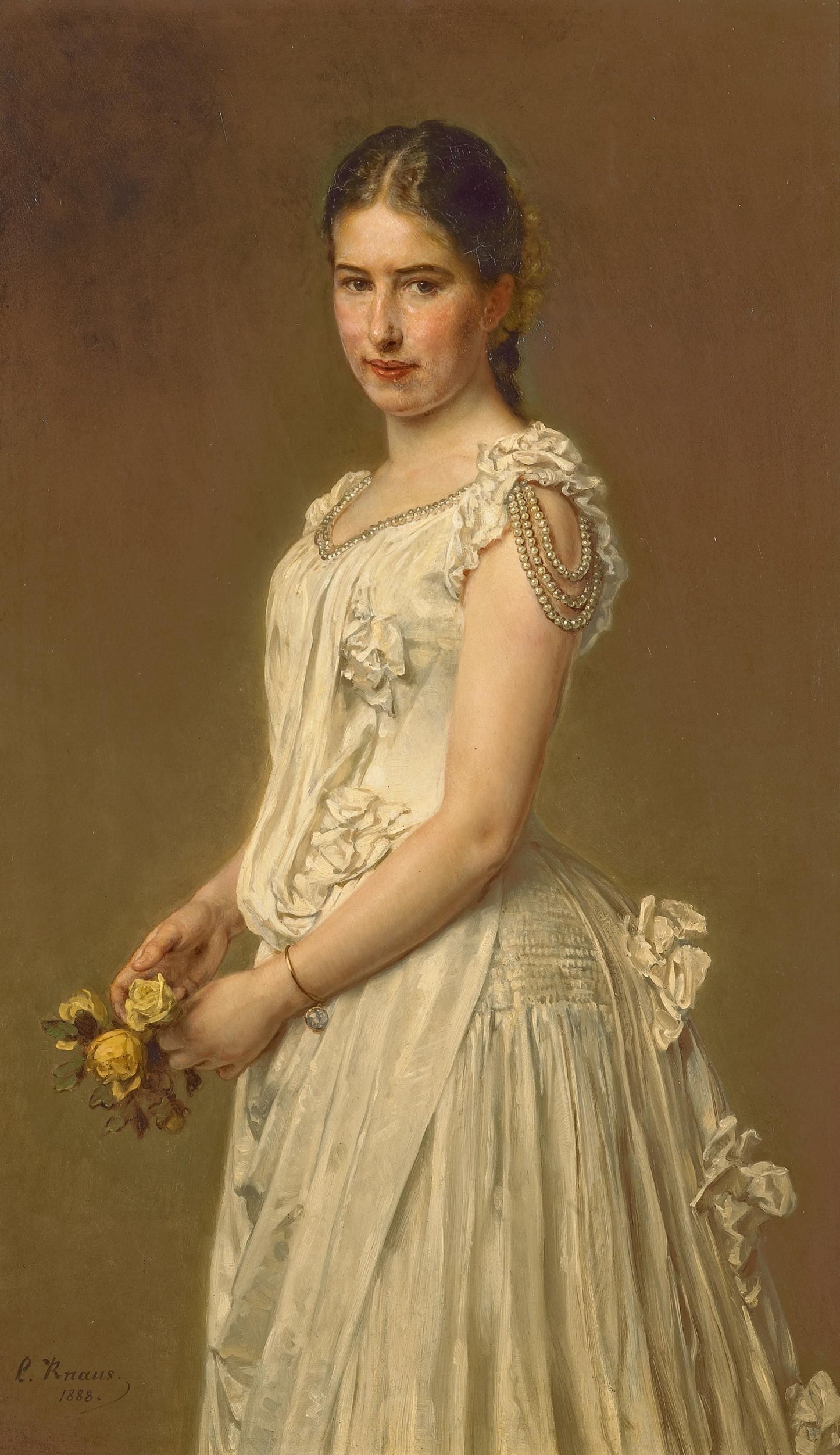 Portrait de la fille de l'artiste, Johanna Knaus - Ludwig Knaus - Reproductions de tableaux et peintures haut de gamme