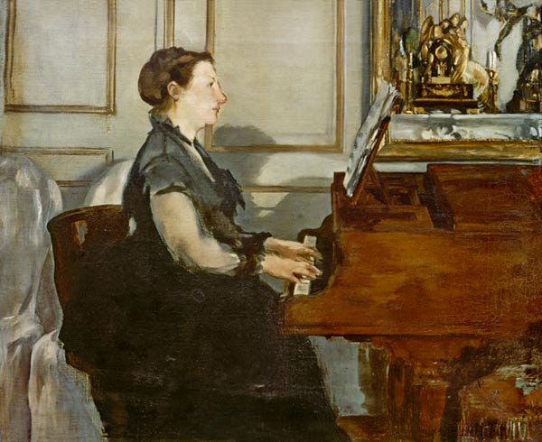 Madame Manet au piano - Edouard Manet - Reproductions de tableaux et peintures haut de gamme